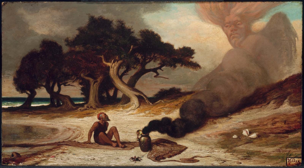 https://commons.wikimedia.org/wiki/File:Elihu_Vedder_-_Fisherman_and_the_Genie_-_06.2431_-_Museum_of_Fine_Arts.jpg